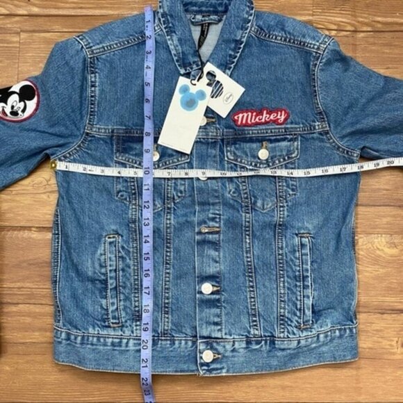 NWT Zara Printed Denim jacket Mickey Disney 6855 Women Size Small - Picture 8 of 12
